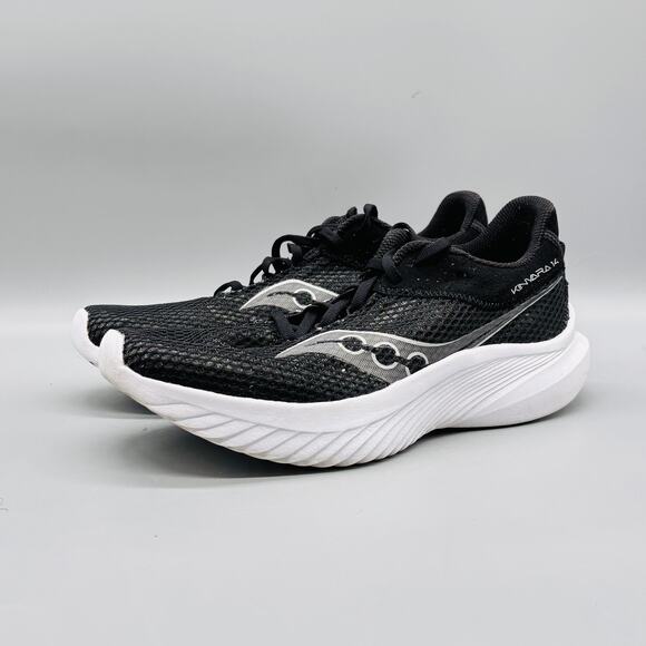 Saucony Shoes Womens 9.5 Black White Mesh Kinvara 14 Running Athletic Sneakers - Picture 3 of 10